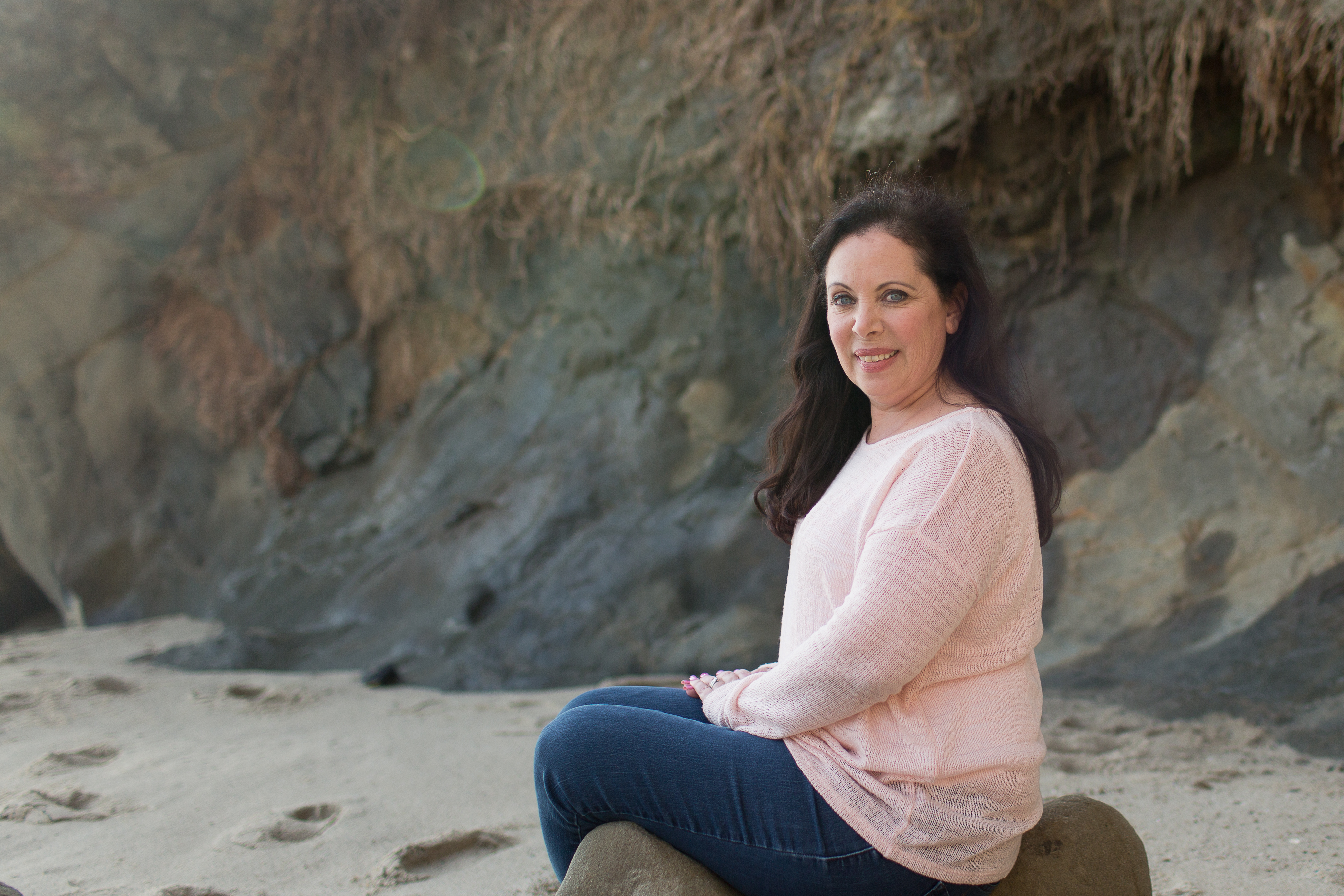 Donna enjoying the beach.